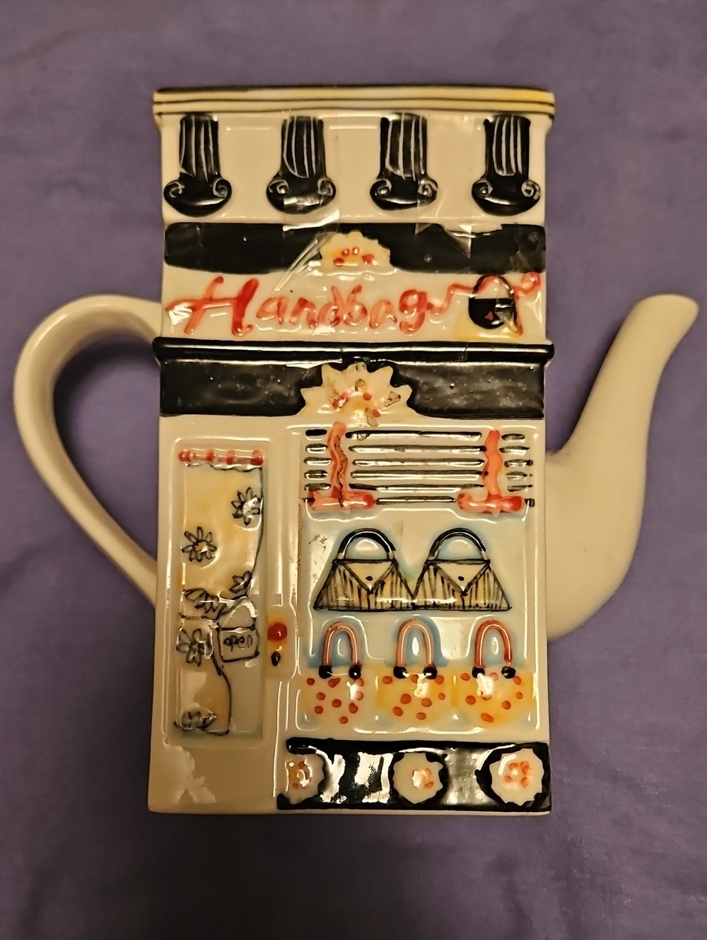 Ceramic Handbag Shop & Bank Teapot